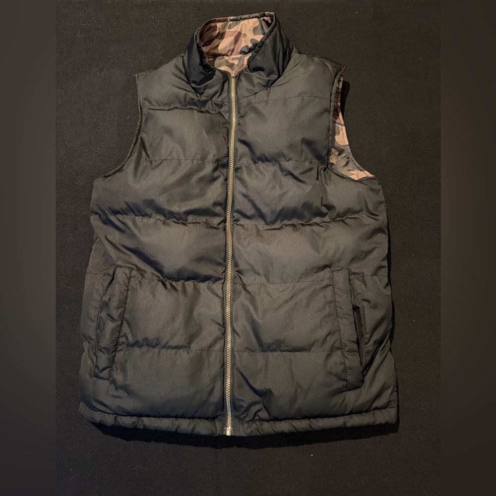 Mossimo Supply Company Reversible Puffer Vest Camo And‎ Black Mens Medium